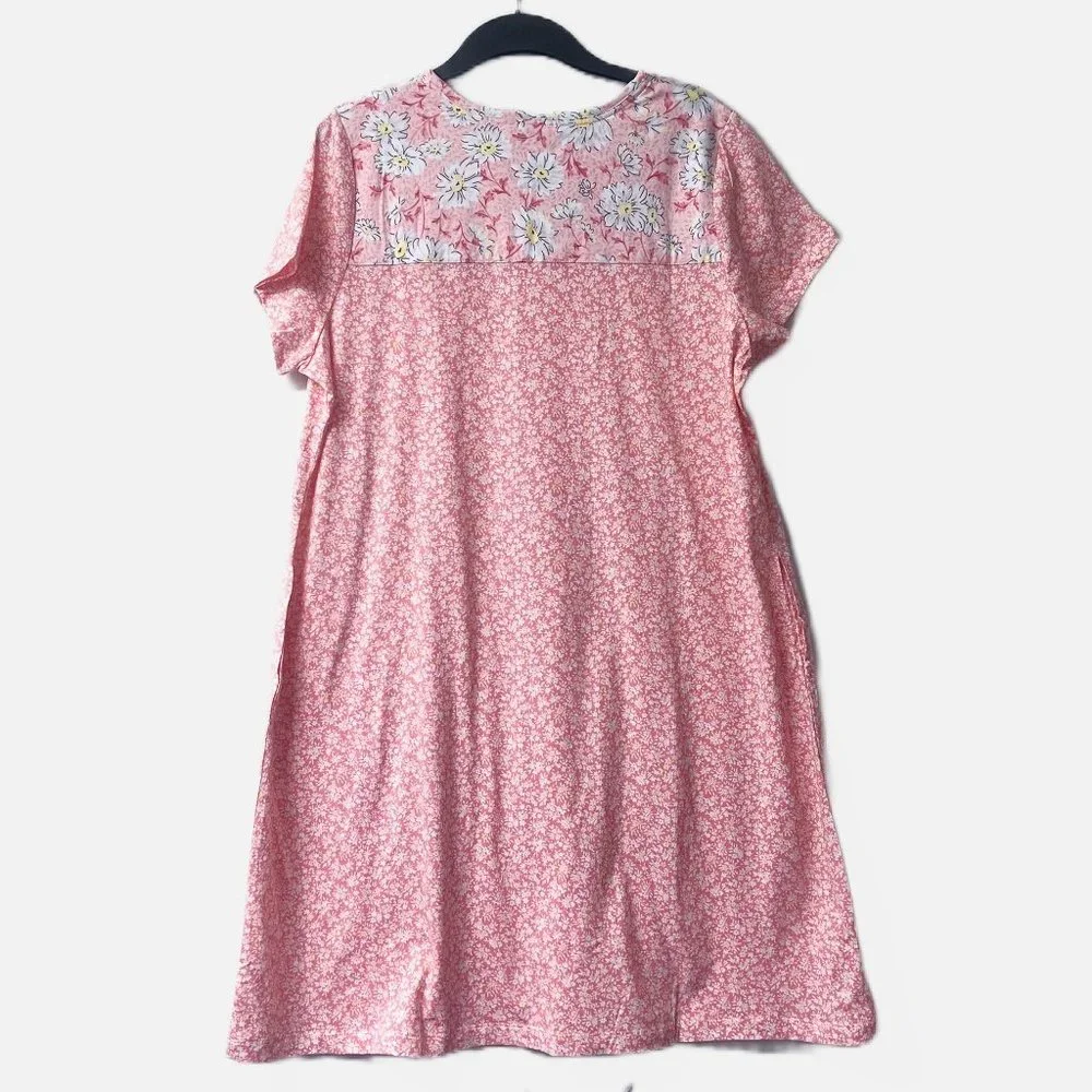 NEW! Carole Hochman Meadow Floral 100% Cotton 2-Pack Sleepshirts Large (Orange) - Picture 8 of 15